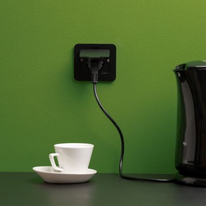 Brilagi - Udendørs indbygget gulvudtag IP55, sort, rektangulært