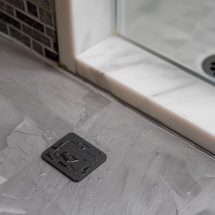 Brilagi - Udendørs indbygget gulvudtag IP55, sort, rektangulært