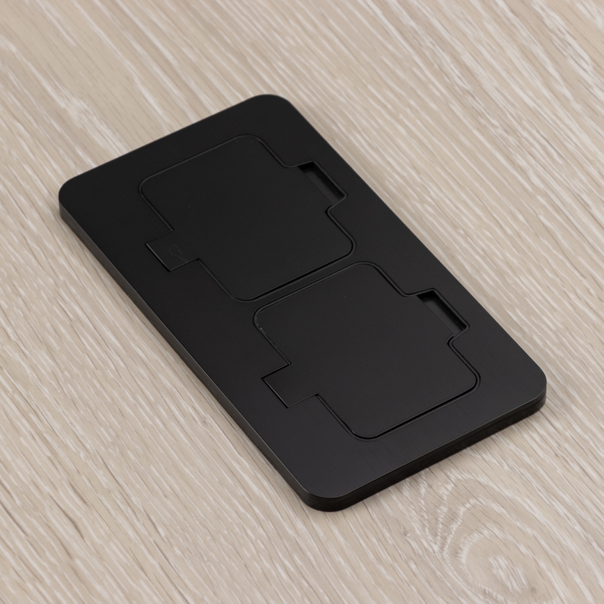 Brilagi - Udendørs indbygget gulvudtag med dobbeltstikkontakt, IP55, sort, rektangulær