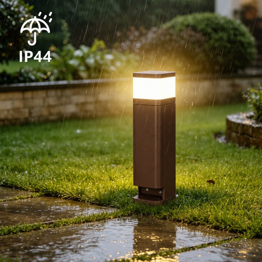 BRILAGI - Udendørs lampe med 2 SCHUKO-stik PILLAR 1xG9/11W/230V IP44 brun