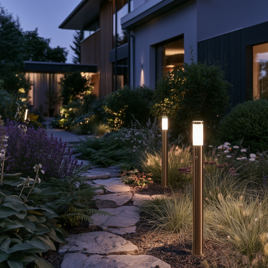 BRILAGI - Udendørs lampe med bevægelsessensor ELIA 1xE27/20W/230V IP44 100 cm mat krom