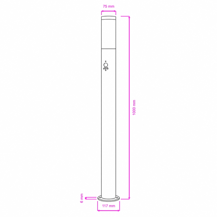 BRILAGI - Udendørs lampe med bevægelsessensor ELIA 1xE27/20W/230V IP44 100 cm mat krom