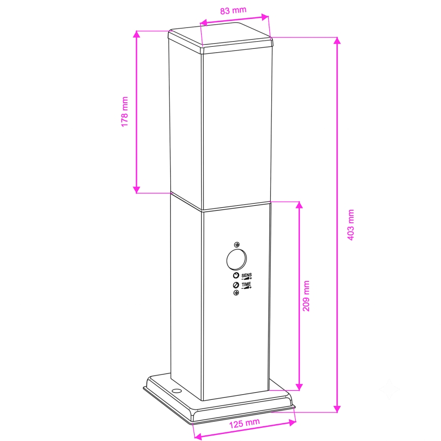 Brilagi - Udendørs lampe med sensor NOVA 1xE27/15W/230V 40 cm IP44 sort