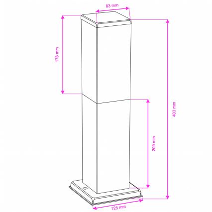 Brilagi - Udendørs lampe NOVA 1xE27/15W/230V 40 cm IP44 antracit