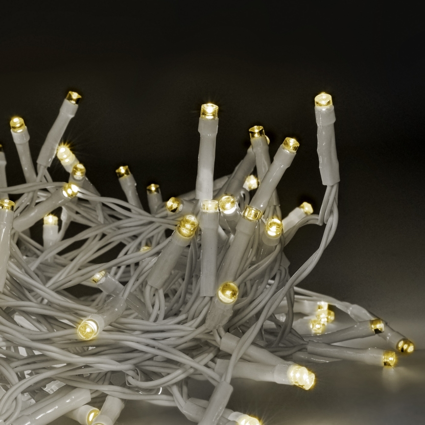 Brilagi - Udendørs LED julekæde 120xLED/8 funktioner/3xAA 9,5m hvid IP44 varm hvid + fjernbetjening