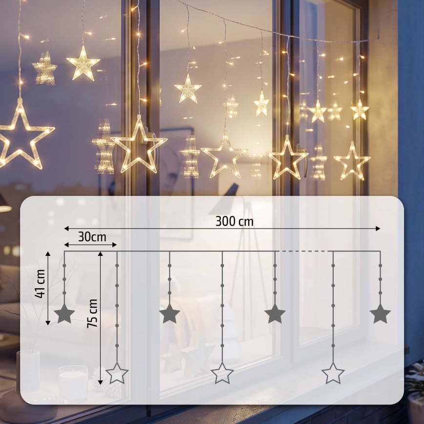 BRILAGI - Udendørs LED lysgardin 123xLED/3xAA/USB 3 m IP44 varmt hvidt lys