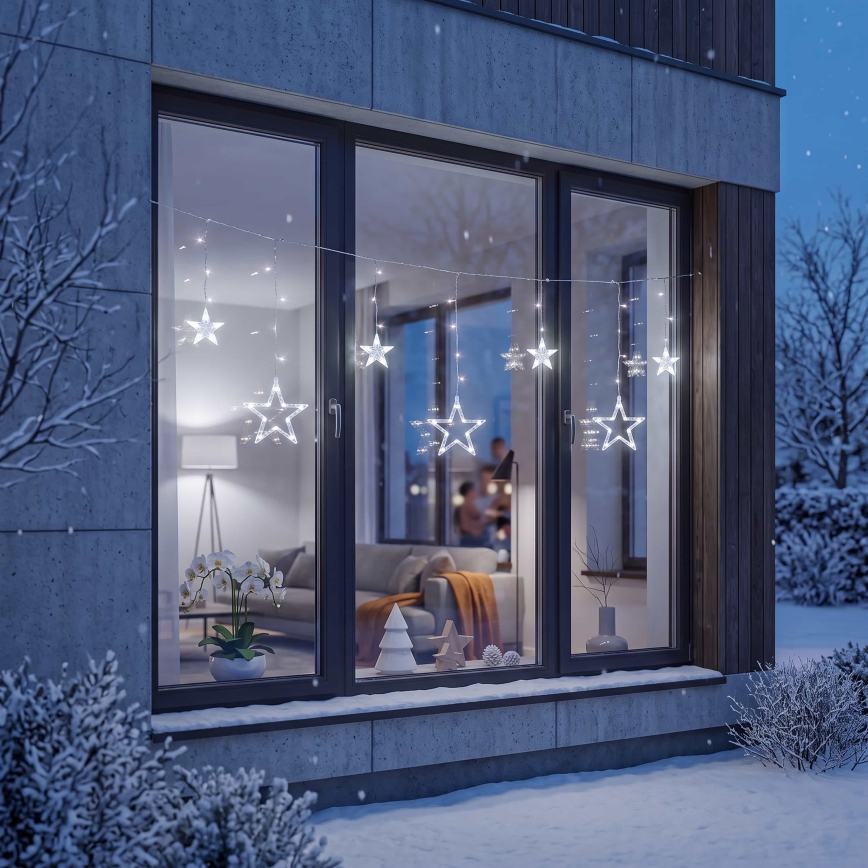 BRILAGI - Udendørs LED lysgardin 77xLED/3xAA/USB 1,8 m IP44 koldt hvidt lys