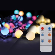 Brilagi - Udendørs LED lyskæde RGBW-farver 100xLED/8 funktioner 15 m IP44 + fjernbetjening