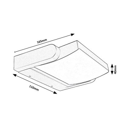 Brilagi - Udendørs LED væglampe ANKLE LED/18W/230V 4000K IP65 antracit