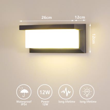 Brilagi - Udendørs LED væglampe BRICKY LED/12W/230V antracit IP54