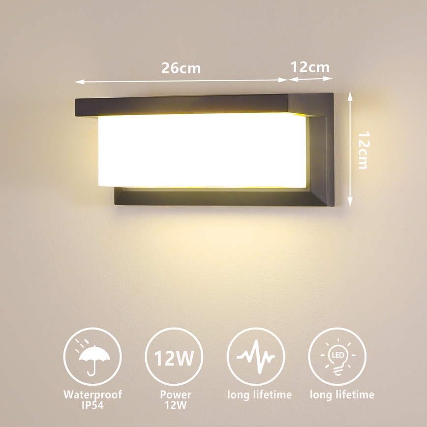Brilagi - Udendørs LED væglampe BRICKY LED/12W/230V antracit IP54