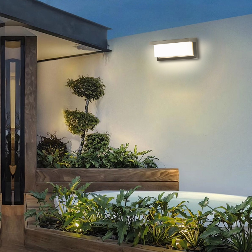 Brilagi - Udendørs LED væglampe BRICKY LED/12W/230V grå IP54