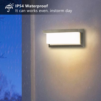 Brilagi - Udendørs LED væglampe BRICKY LED/12W/230V grå IP54