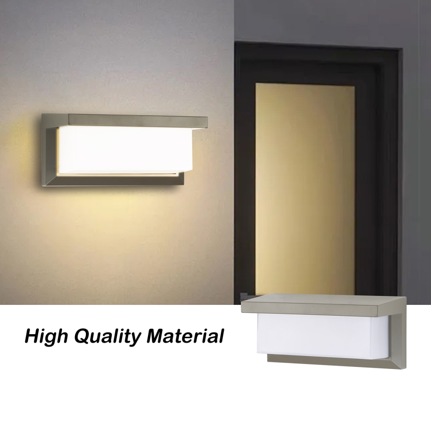 Brilagi - Udendørs LED væglampe BRICKY LED/12W/230V grå IP54