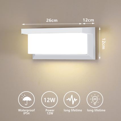 Brilagi - Udendørs LED væglampe BRICKY LED/12W/230V hvid IP54