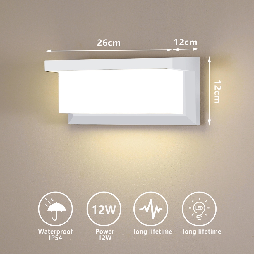 Brilagi - Udendørs LED væglampe BRICKY LED/12W/230V hvid IP54