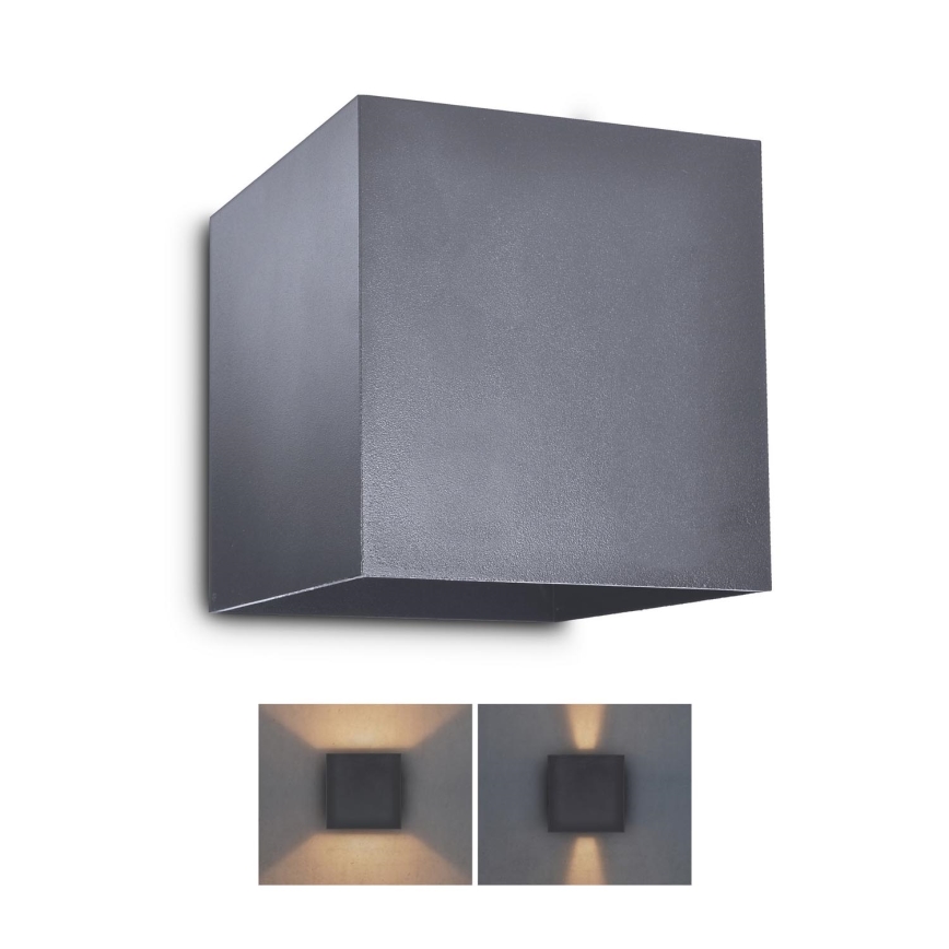 Brilagi - Udendørs LED væglampe CUBE LED/6W/230V antracit IP54
