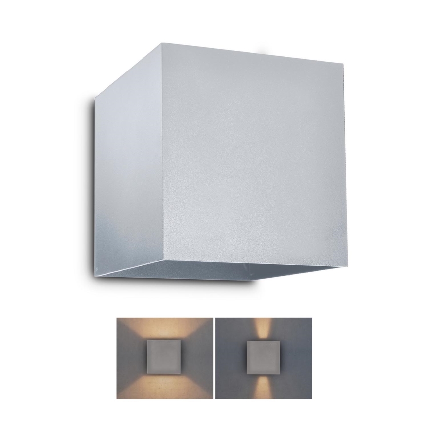Brilagi - Udendørs LED væglampe CUBE LED/6W/230V grå IP54