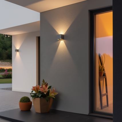 Brilagi - Udendørs LED væglampe CUBE LED/6W/230V grå IP54