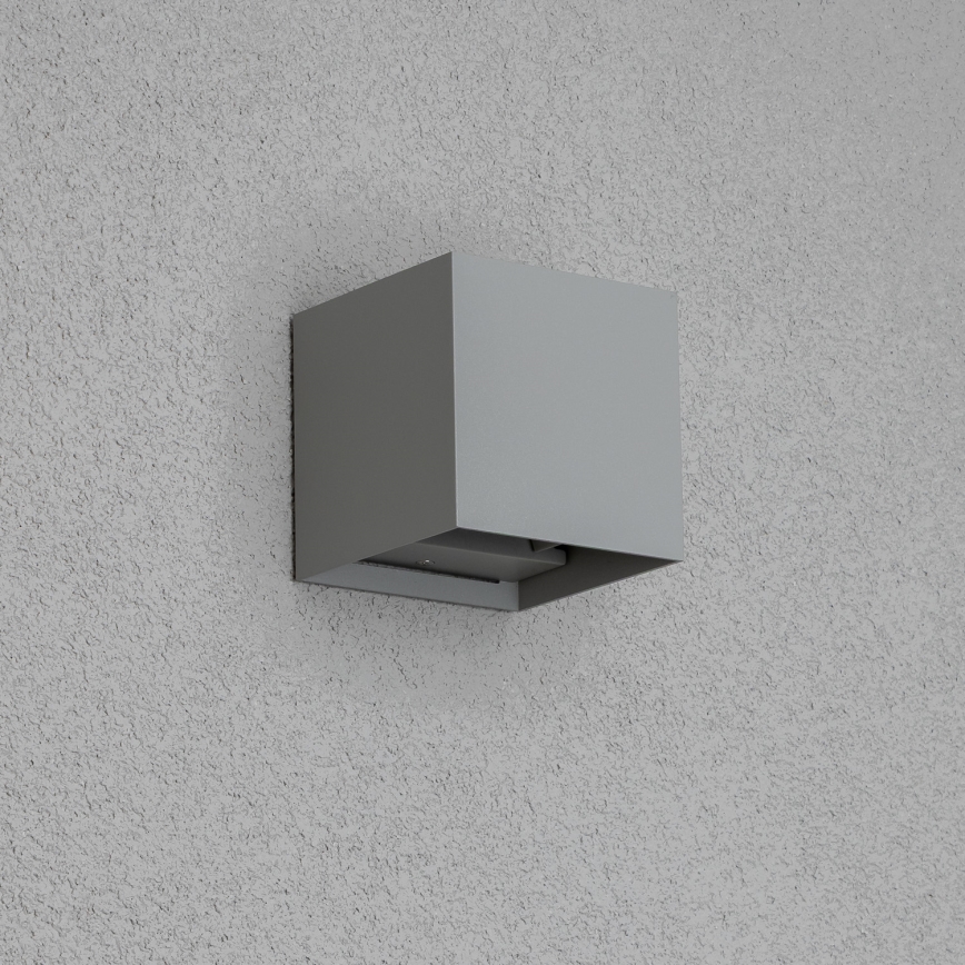 Brilagi - Udendørs LED væglampe CUBE LED/6W/230V grå IP54