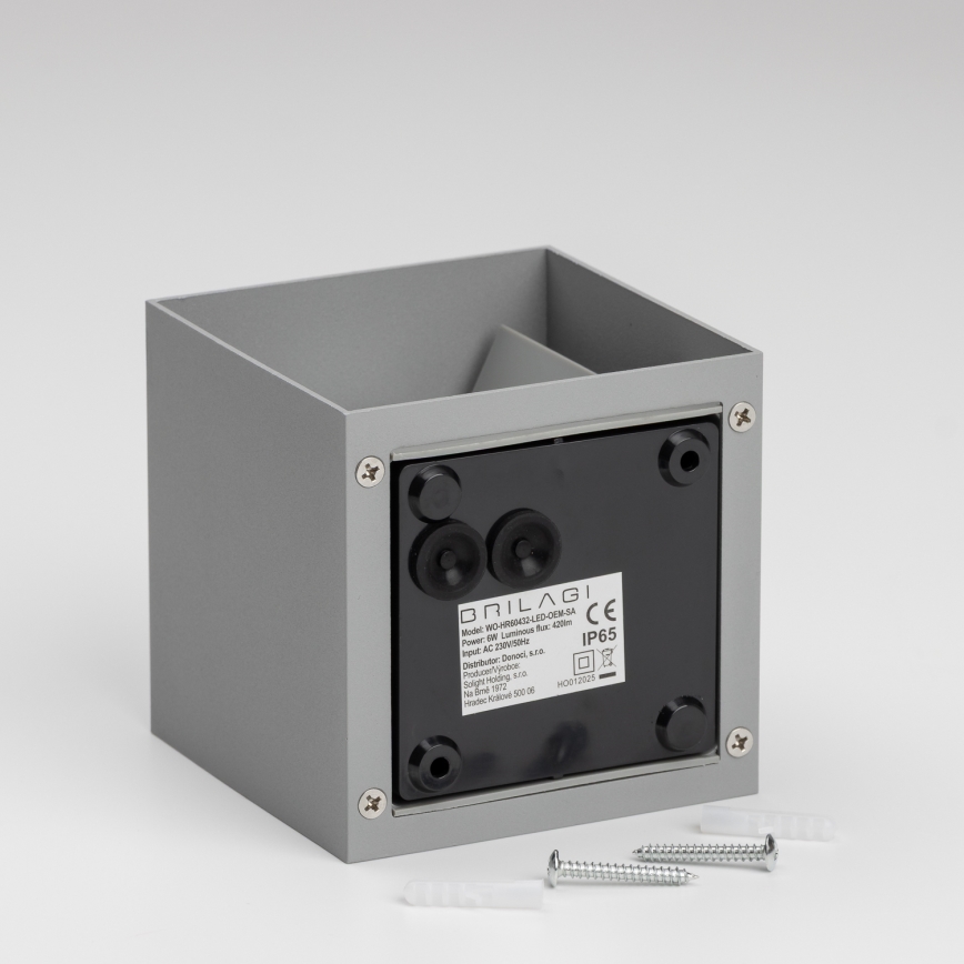 Brilagi - Udendørs LED væglampe CUBE LED/6W/230V grå IP54