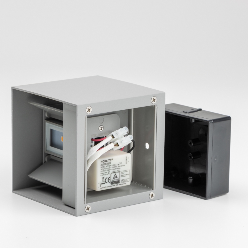 Brilagi - Udendørs LED væglampe CUBE LED/6W/230V grå IP54