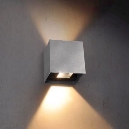 Brilagi - Udendørs LED væglampe CUBE LED/6W/230V grå IP54