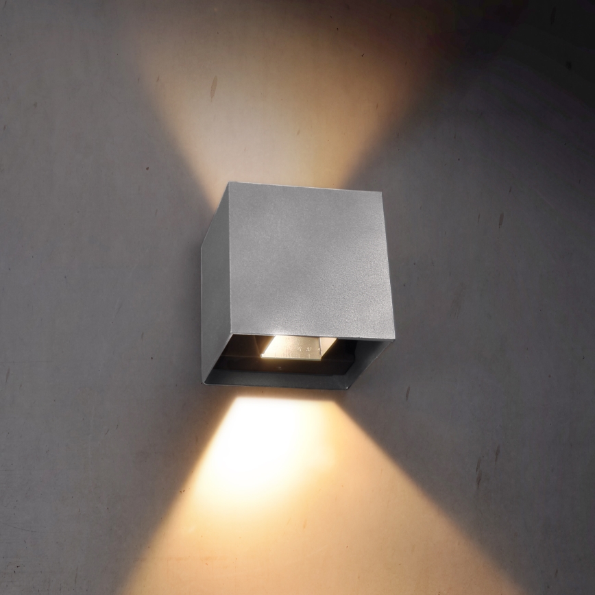 Brilagi - Udendørs LED væglampe CUBE LED/6W/230V grå IP54