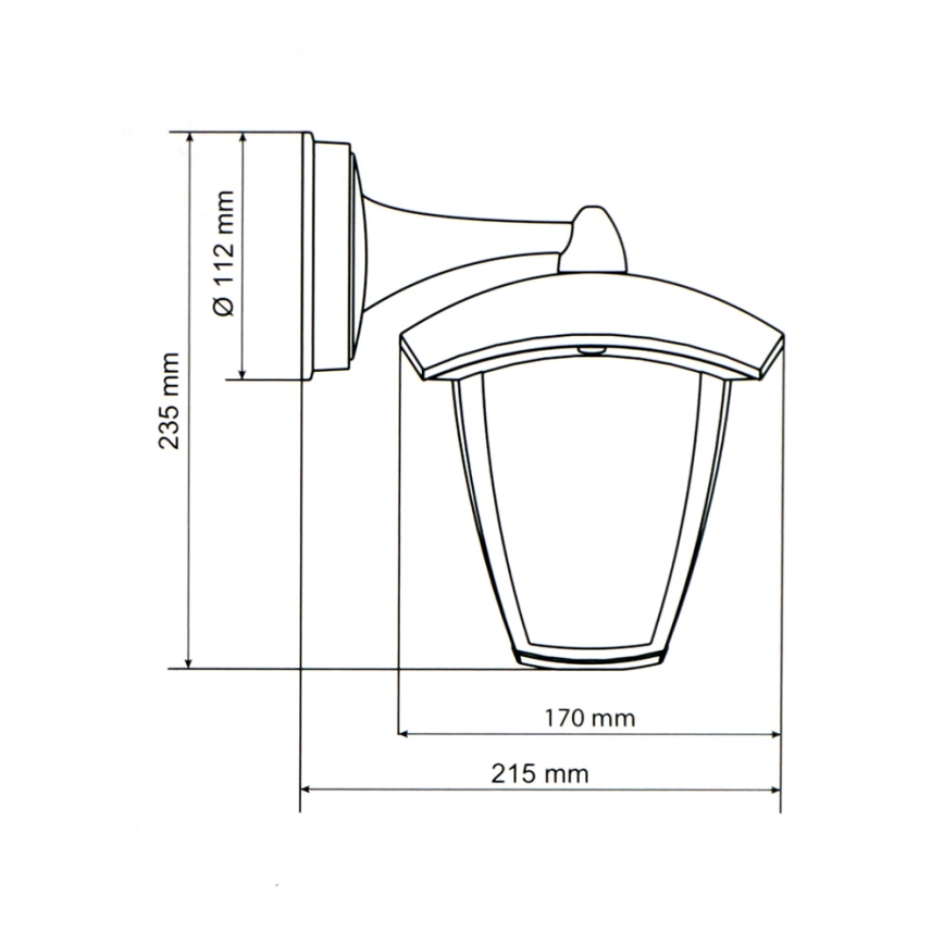 Brilagi - Udendørs LED væglampe LUNA 1xE27/60W/230V IP44