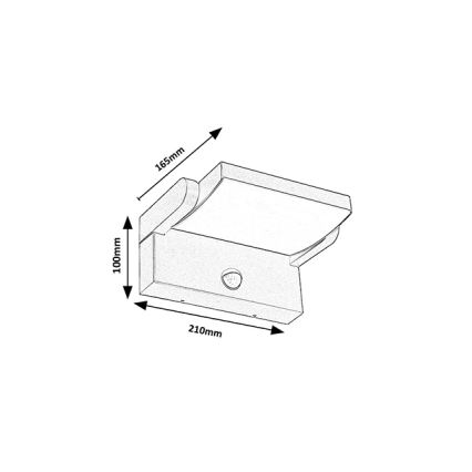 Brilagi - Udendørs LED væglampe med sensor ANKLE LED/18W/230V 3000K IP65 antracit