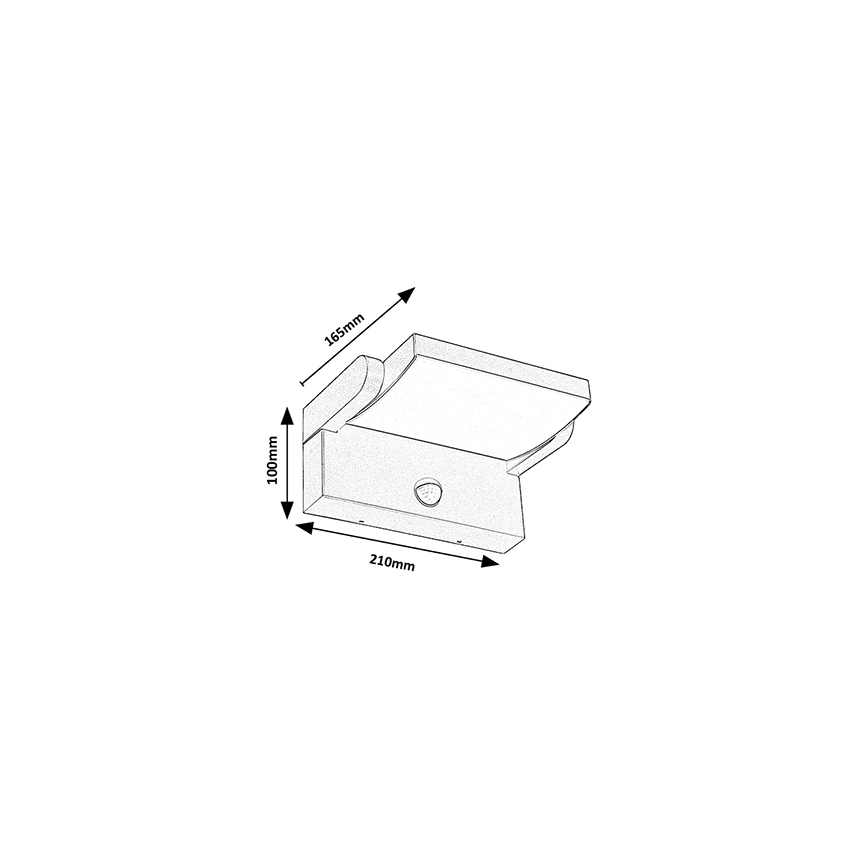 Brilagi - Udendørs LED væglampe med sensor ANKLE LED/18W/230V 3000K IP65 antracit