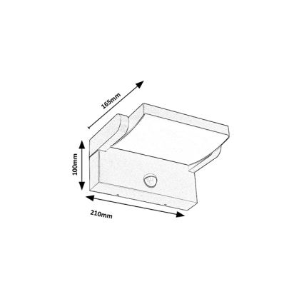 Brilagi - Udendørs LED væglampe med sensor ANKLE LED/18W/230V 4000K IP65 antracit