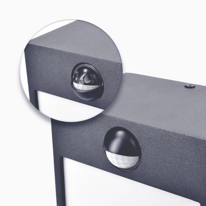 Brilagi - Udendørs LED væglampe med sensor TERNI LED/12W/230V antracit IP44