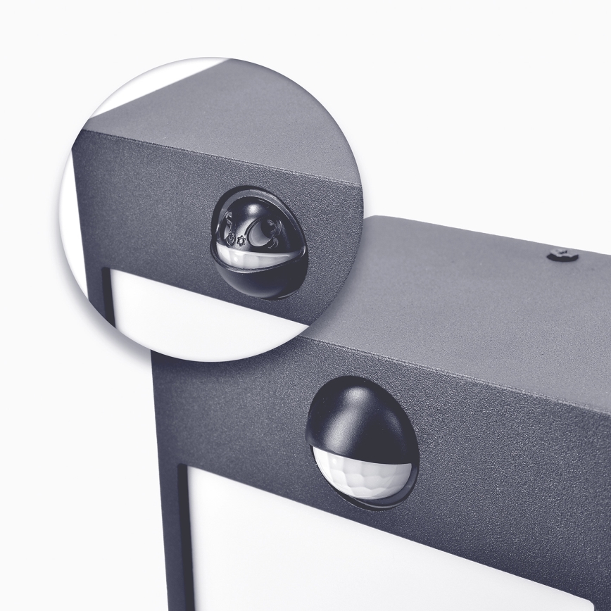 Brilagi - Udendørs LED væglampe med sensor TERNI LED/12W/230V antracit IP44