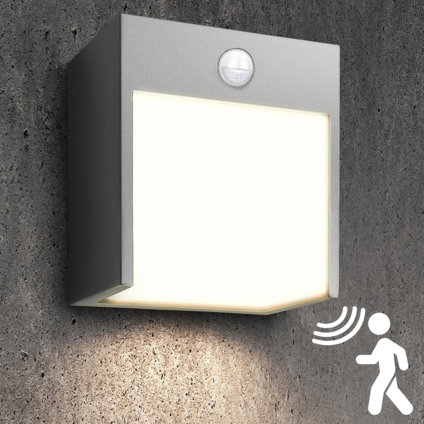 Brilagi - Udendørs LED væglampe med sensor TERNI LED/12W/230V grå IP44