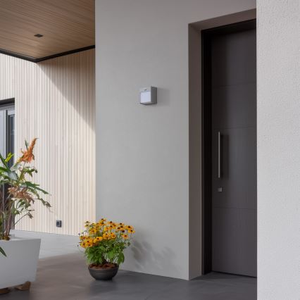 Brilagi - Udendørs LED væglampe med sensor TERNI LED/12W/230V grå IP44