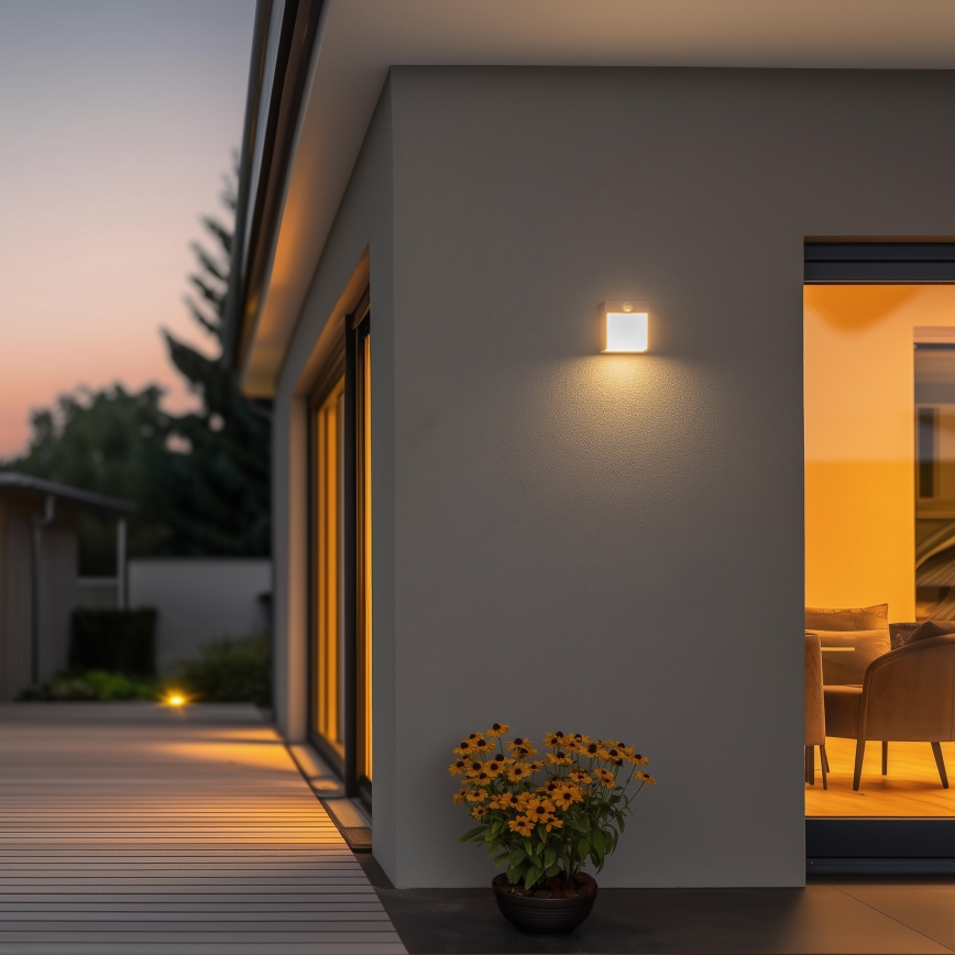 Brilagi - Udendørs LED væglampe med sensor TERNI LED/12W/230V grå IP44