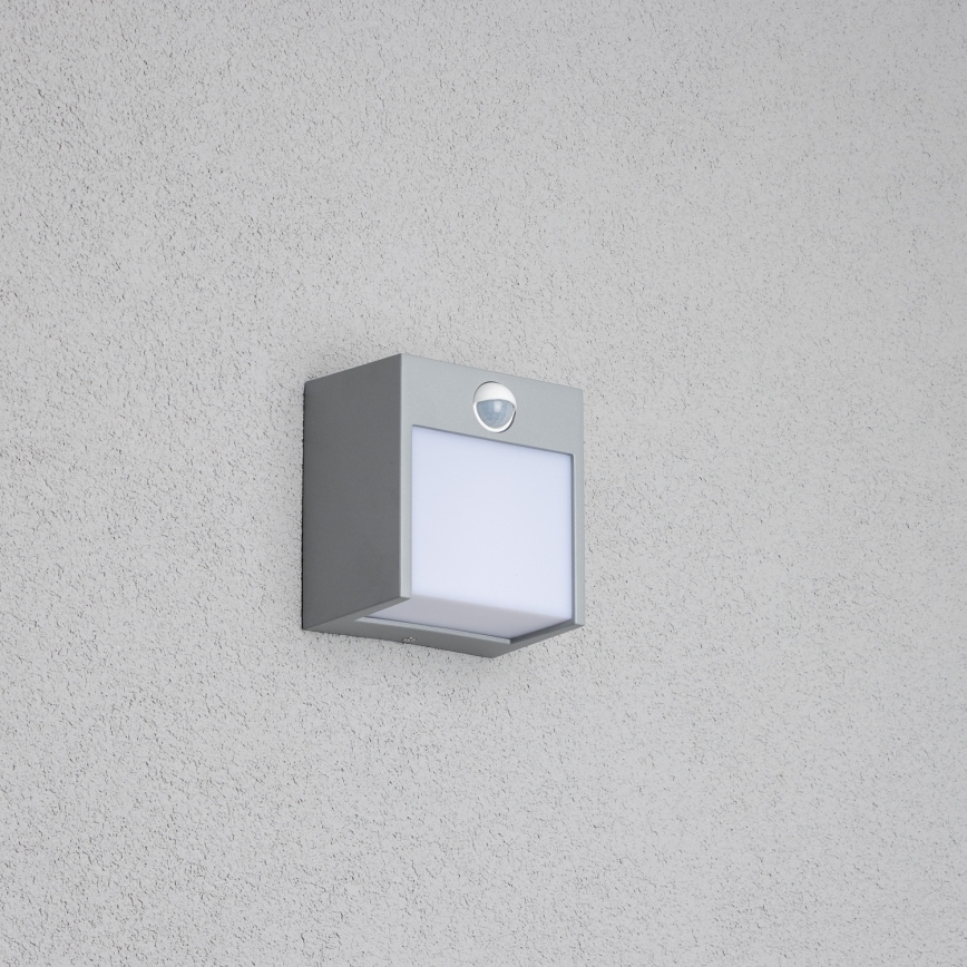 Brilagi - Udendørs LED væglampe med sensor TERNI LED/12W/230V grå IP44