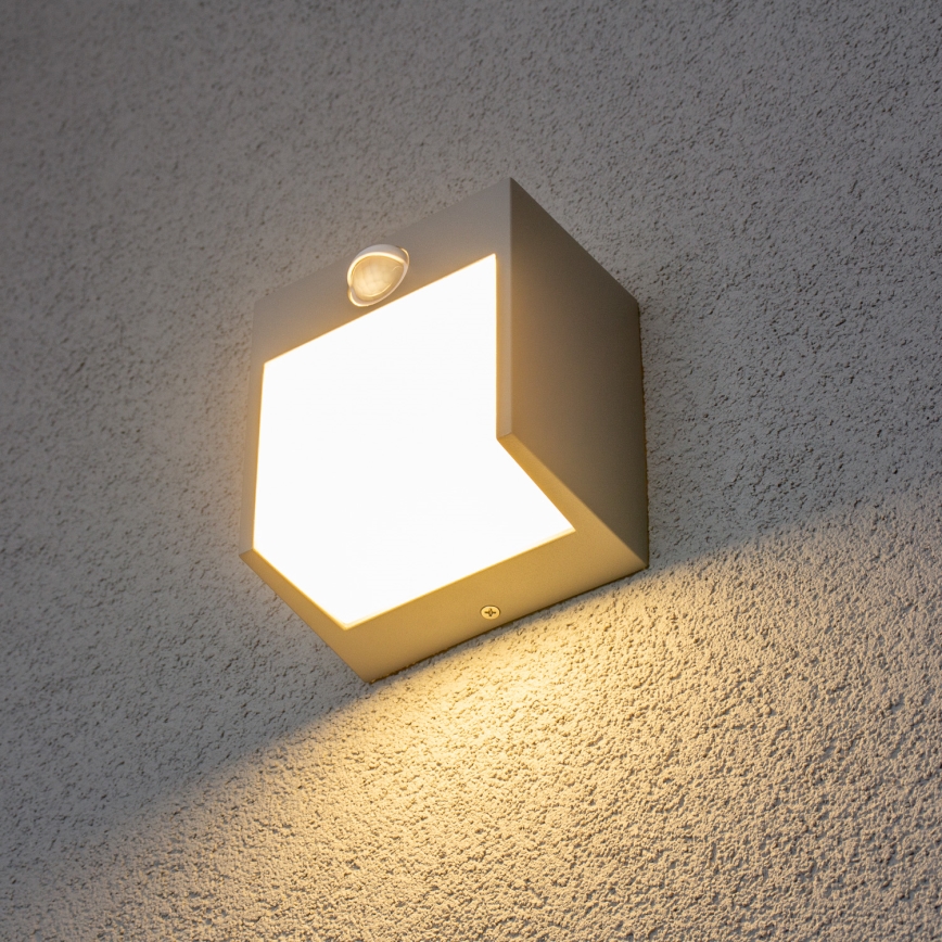 Brilagi - Udendørs LED væglampe med sensor TERNI LED/12W/230V grå IP44