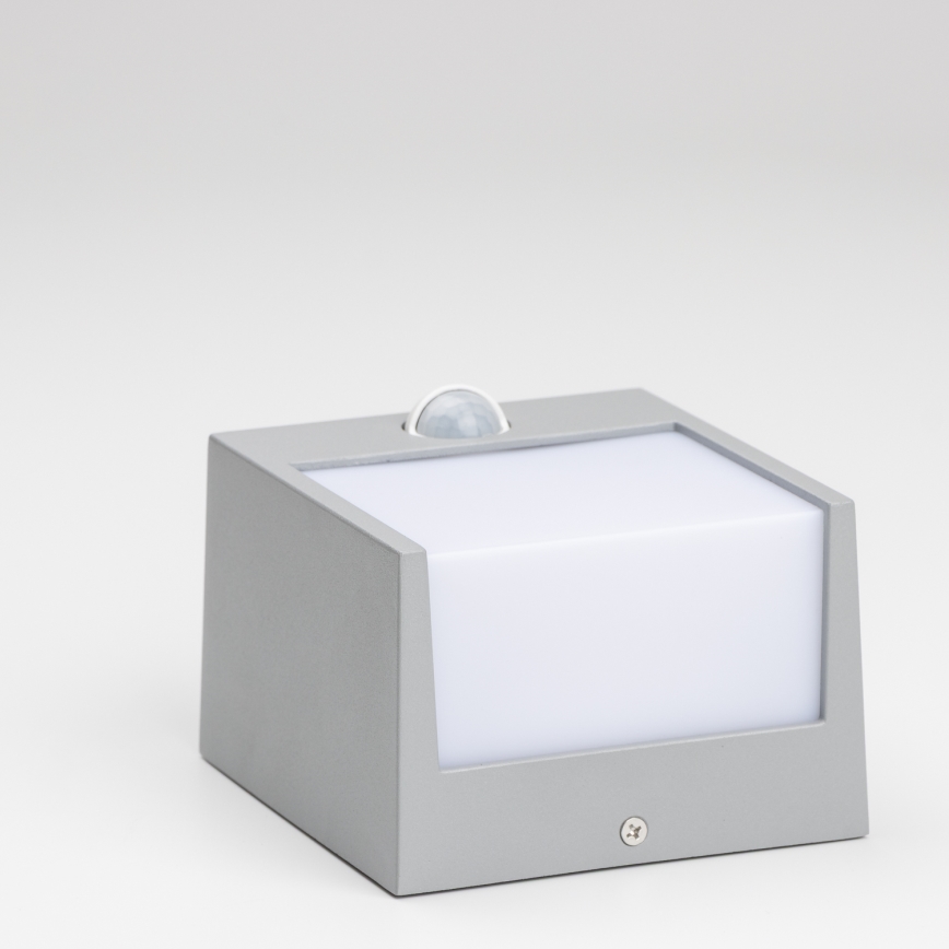Brilagi - Udendørs LED væglampe med sensor TERNI LED/12W/230V grå IP44