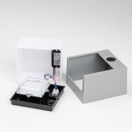 Brilagi - Udendørs LED væglampe med sensor TERNI LED/12W/230V grå IP44