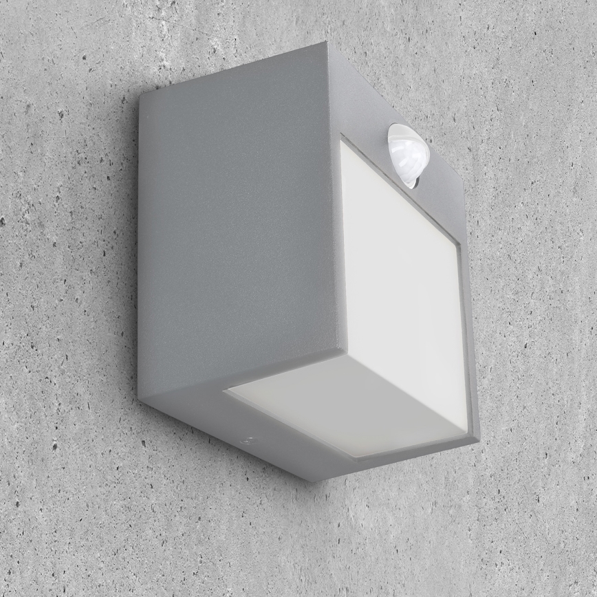 Brilagi - Udendørs LED væglampe med sensor TERNI LED/12W/230V grå IP44