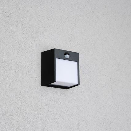 Brilagi - Udendørs LED væglampe med sensor TERNI LED/12W/230V sort IP44