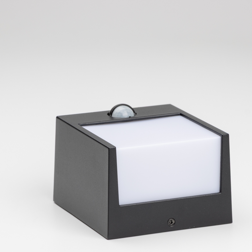 Brilagi - Udendørs LED væglampe med sensor TERNI LED/12W/230V sort IP44