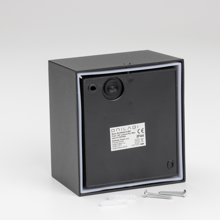 Brilagi - Udendørs LED væglampe med sensor TERNI LED/12W/230V sort IP44
