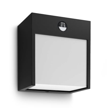 Brilagi - Udendørs LED væglampe med sensor TERNI LED/12W/230V sort IP44