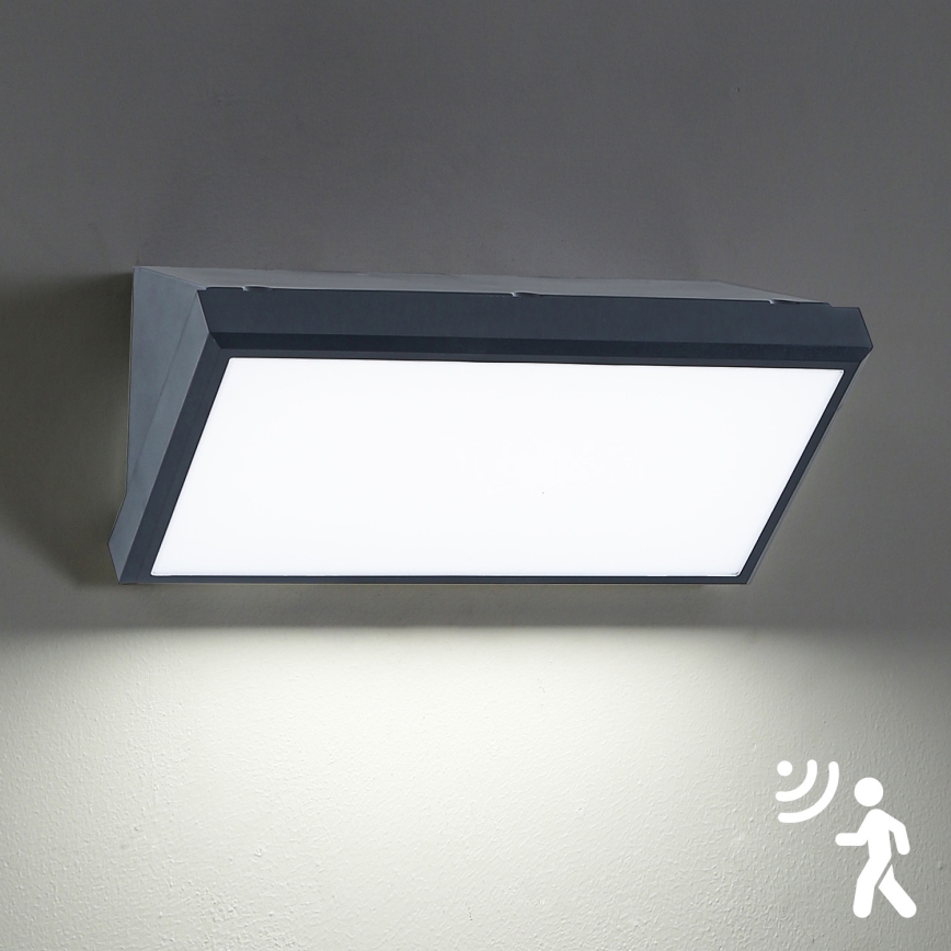 Brilagi - Udendørs LED væglampe med sensor TRIANGLE LED/20W/230V IP65 antracitgrå