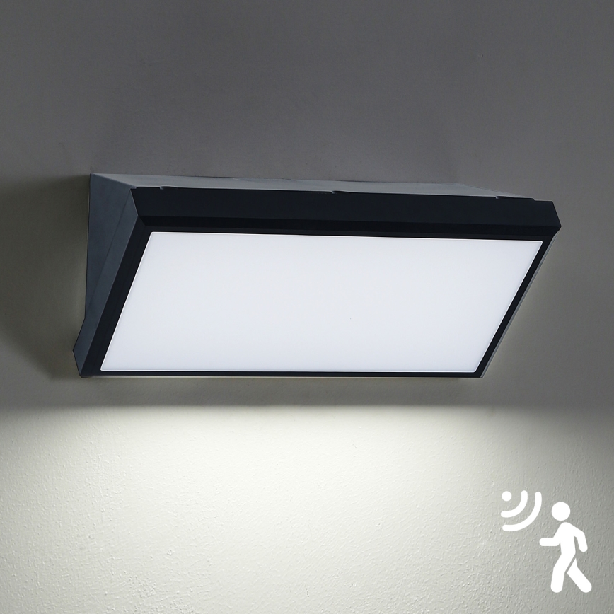 Brilagi - Udendørs LED væglampe med sensor TRIANGLE LED/20W/230V IP65 sort