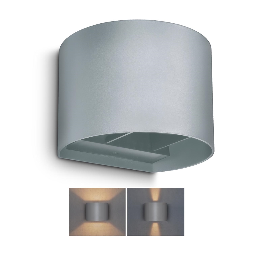 Brilagi - Udendørs LED væglampe RONDO LED/6W/230V grå IP54