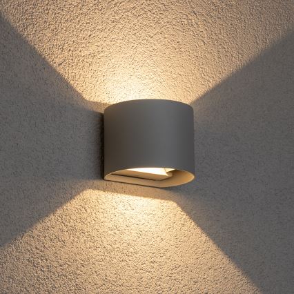 Brilagi - Udendørs LED væglampe RONDO LED/6W/230V grå IP54